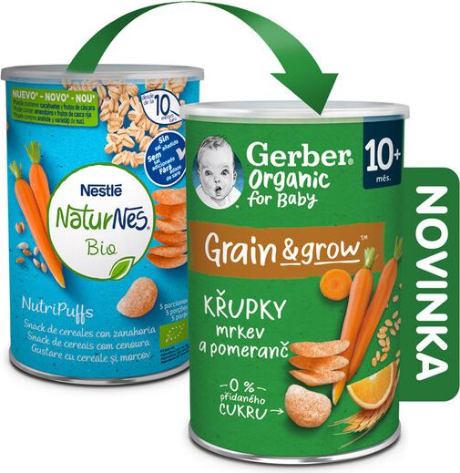 GERBER Organic křupky s mrkví a pomerančem 35 g - obrázek 1