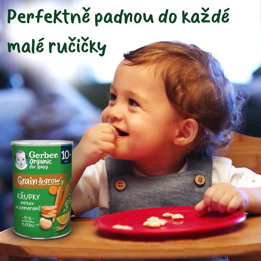 GERBER Organic křupky s mrkví a pomerančem 35 g - obrázek 9