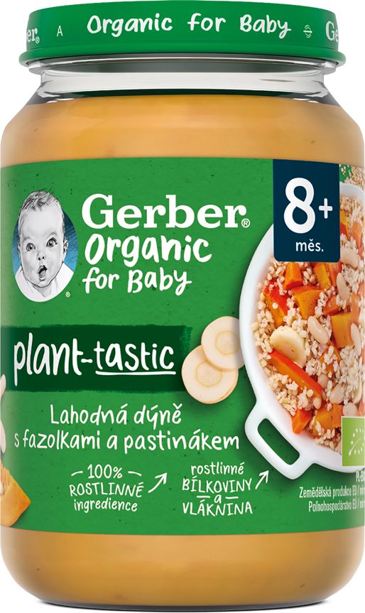 GERBER Organic 100% rostlinný příkrm příkrm lahodná dýně s fazolkami a pastinákem​ ​6x190 g - obrázek 2