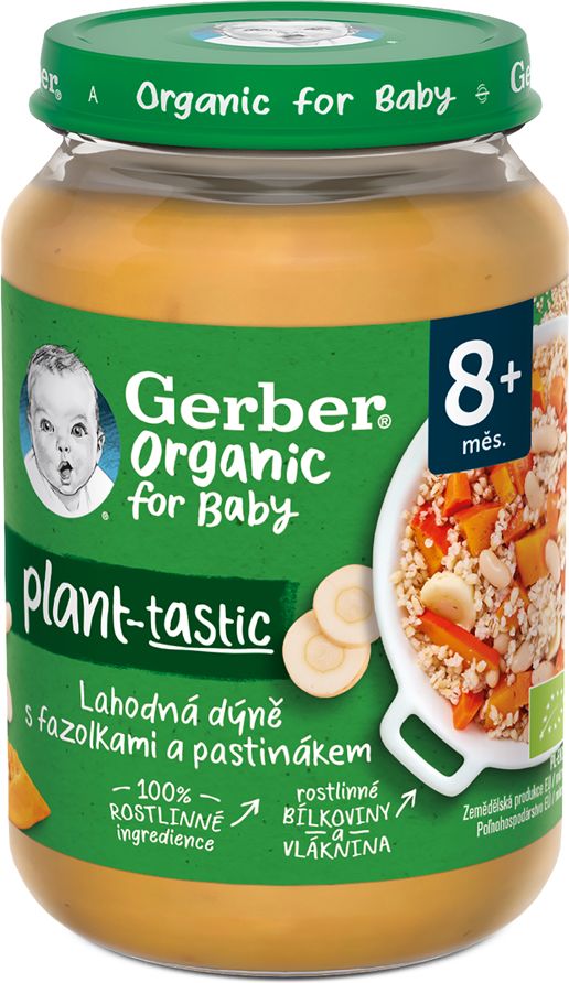 GERBER Organic 100% rostlinný příkrm příkrm lahodná dýně s fazolkami a pastinákem​ ​6x190 g - obrázek 3