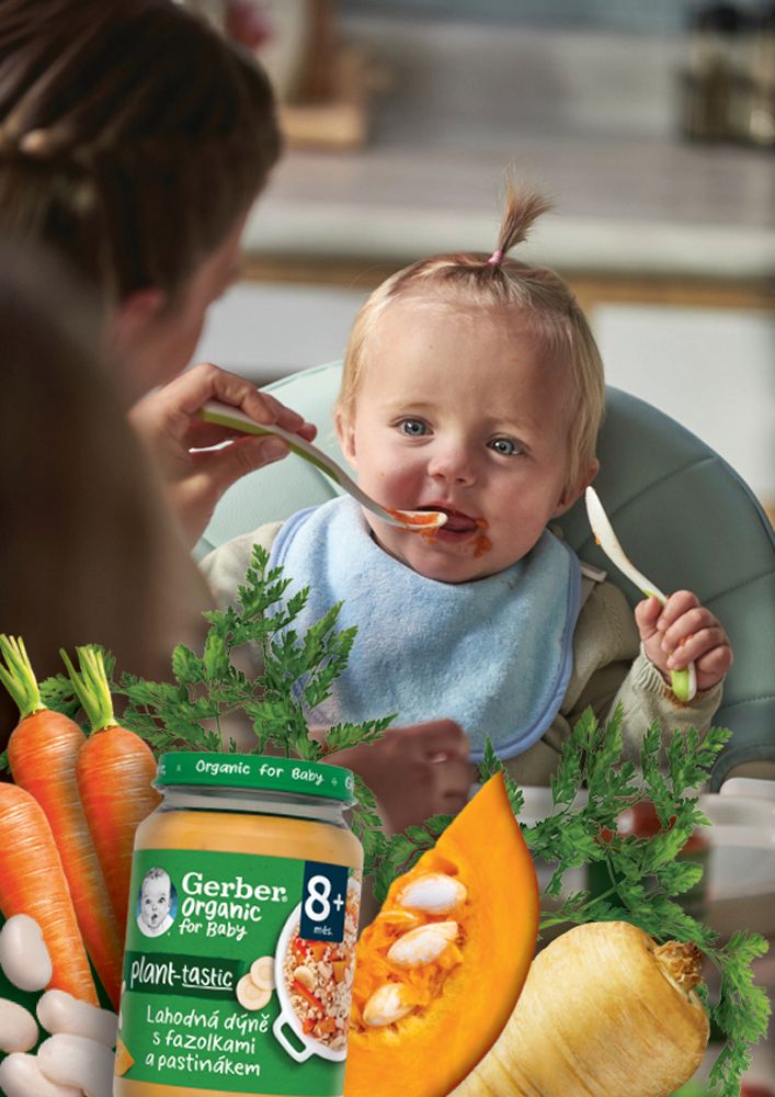 GERBER Organic 100% rostlinný příkrm příkrm lahodná dýně s fazolkami a pastinákem​ ​6x190 g - obrázek 7