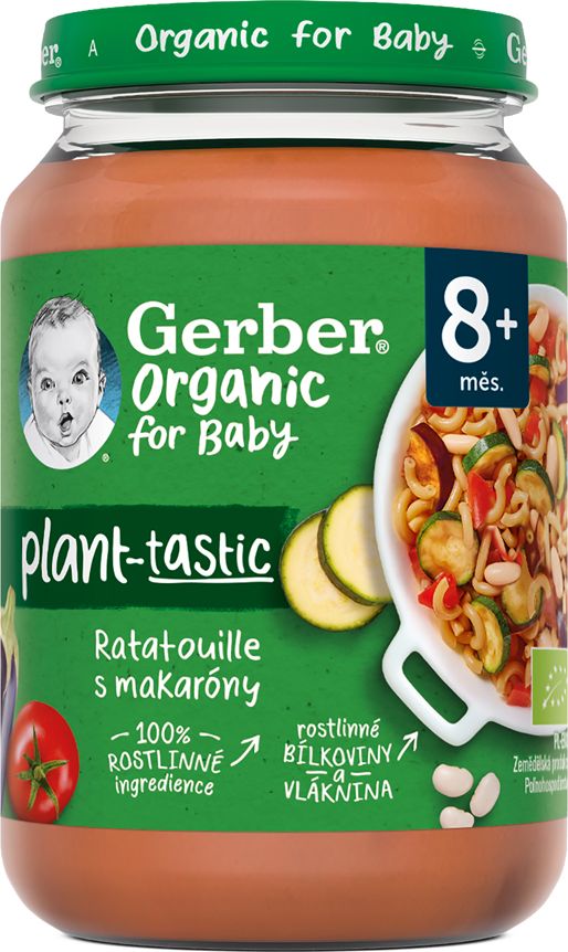 GERBER Organic 100% rostlinný příkrm ratatouille s makaróny​ ​3 x 190 g - obrázek 2