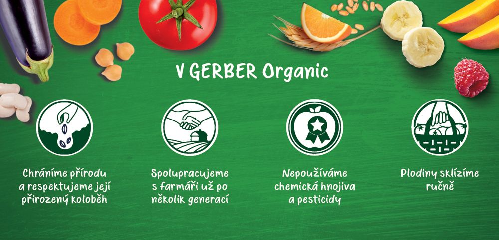 GERBER Organic dětský příkrm brokolice s hráškem a krutím masem 6x190 g​ - obrázek 6