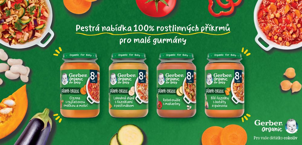 GERBER Organic 100% rostlinný příkrm cizrna s rajčatovou omáčkou a mrkví​ ​3 x 190 g - obrázek 6