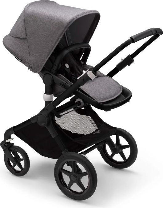 BUGABOO Fox 3 complete Black/Grey Melange-Grey Melange + autosedačka, základna, adaptéry - obrázek 4