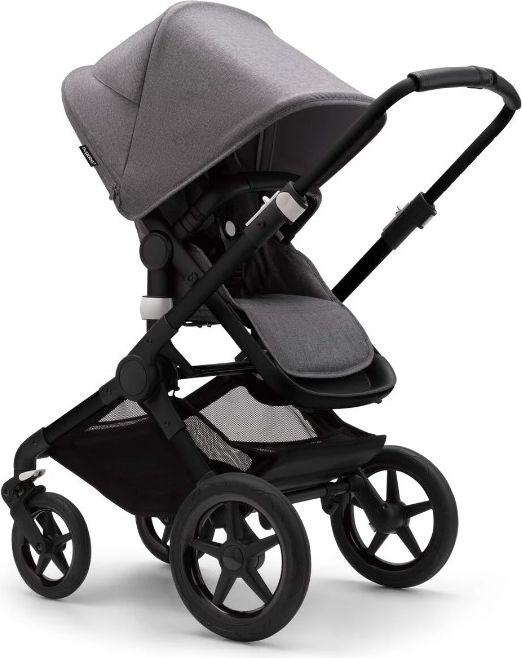 BUGABOO Fox 3 complete Black/Grey Melange-Grey Melange + autosedačka, základna, adaptéry - obrázek 5