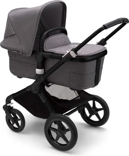 BUGABOO Fox 3 complete Black/Grey Melange-Grey Melange + autosedačka, základna, adaptéry - obrázek 6