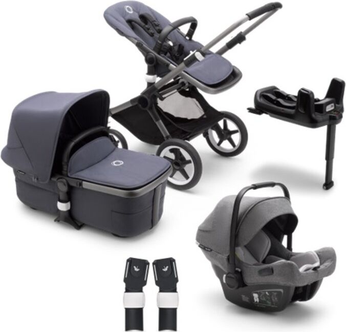 BUGABOO Fox 3 complete Graphit/Stormy blue-Stormy blue + autosedačka, základna, adaptéry - obrázek 1