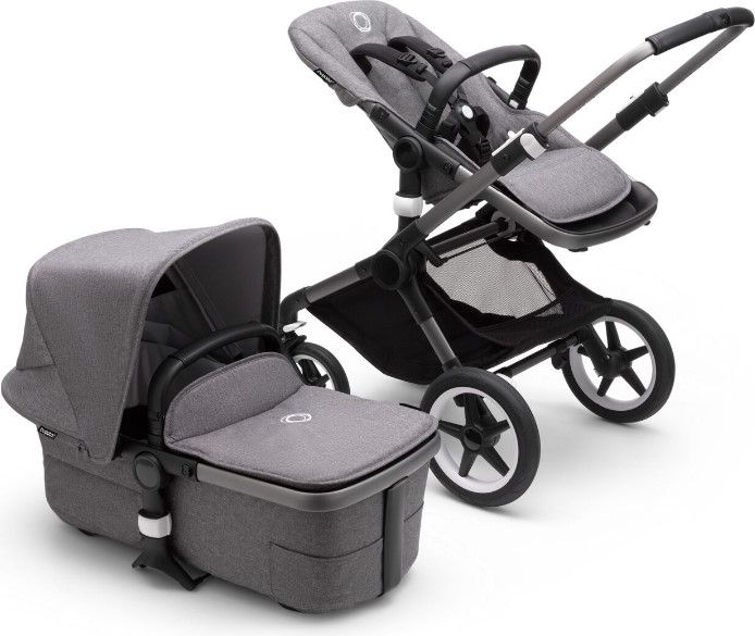 BUGABOO Fox 3 complete Graphit/Grey Melange-Grey Melange + autosedačka + adaptéry na autosedačku - obrázek 4