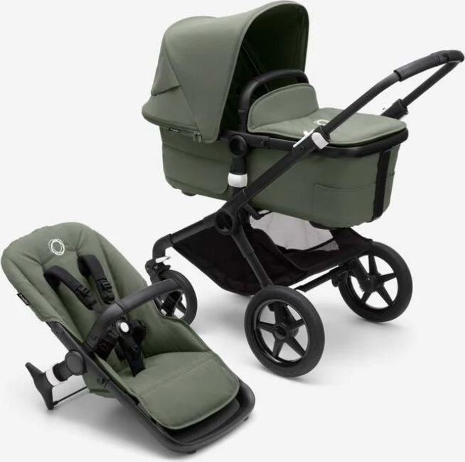 BUGABOO Fox 3 complete Black/Forest green-Forest green + autosedačka, základna, adaptéry - obrázek 2