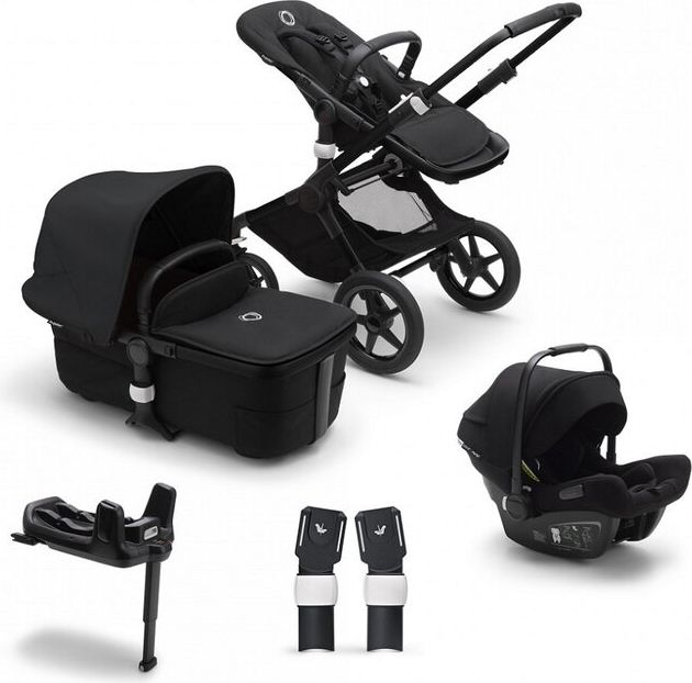 BUGABOO Fox 3 complete Black/Midnight black-Midnight black + autosedačka, základna, adaptéry - obrázek 1