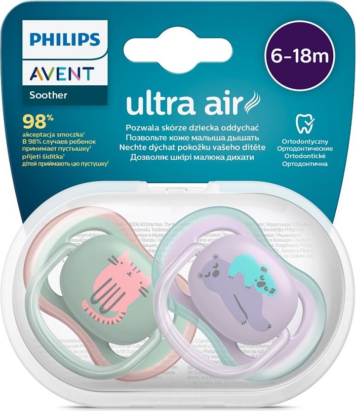 Philips AVENT Šidítko Ultra air Obrázek 6-18m dívka (koala), 2 ks - obrázek 3