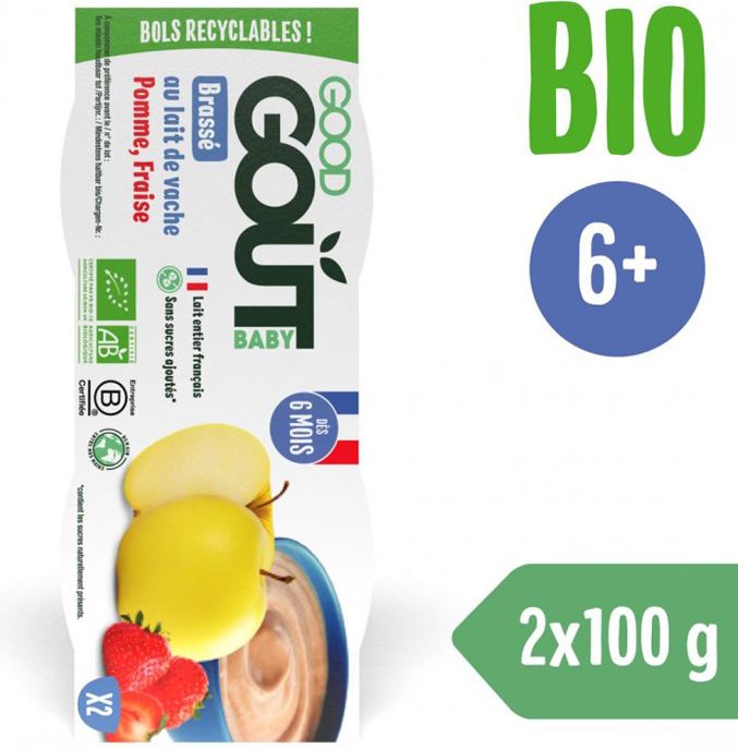 GOOD GOUT BIO Dezert jahodový s jablkem 2 x 100 g - obrázek 2