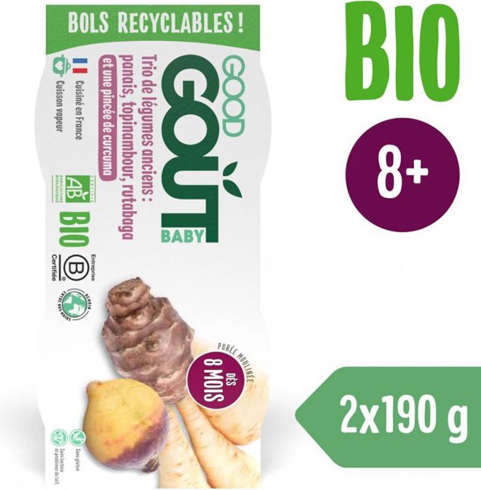 Good Gout BIO Topinambur s tuřínem a pastinákem 2 x 190 g - obrázek 2