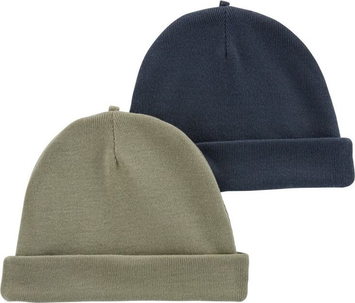 CARTER'S Čepice Green & Navy kluk 2ks 0-3m - obrázek 1