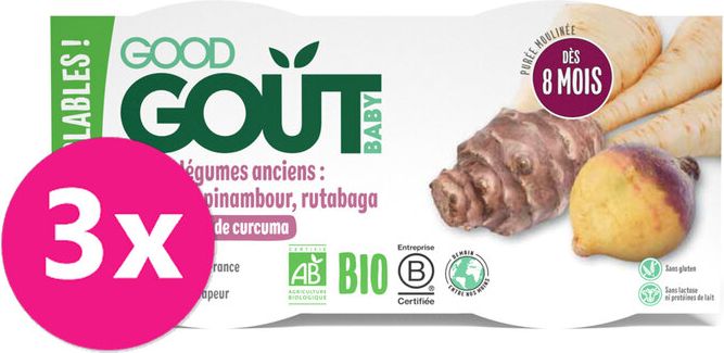 GOOD GOUT BIO Topinambur s tuřínem a pastinákem 3 x (2x190 g) - obrázek 1