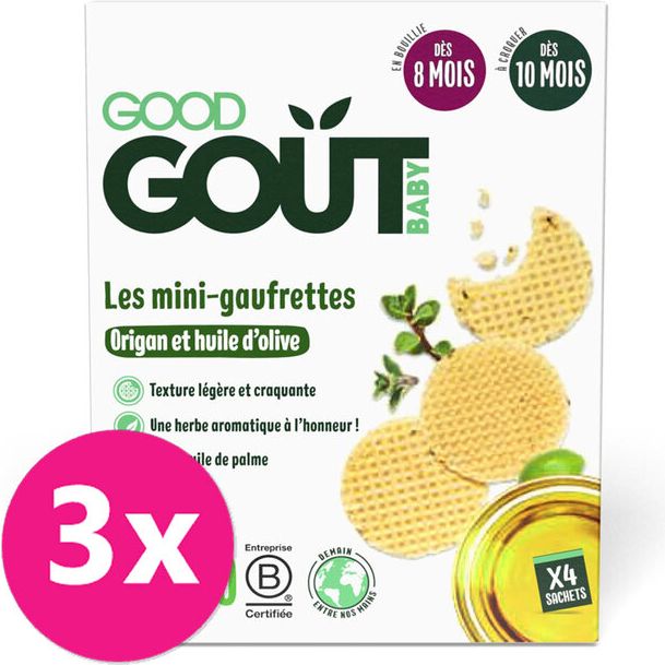 GOOD GOUT BIO Wafle s oregánem a olivovým olejem 3 x 24 g - obrázek 1