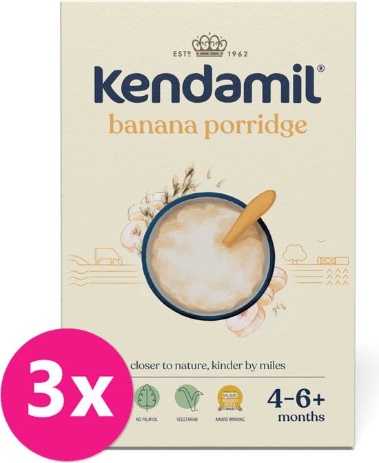 KENDAMIL Kaše mléčná s banánem 3 x 150 g - obrázek 1