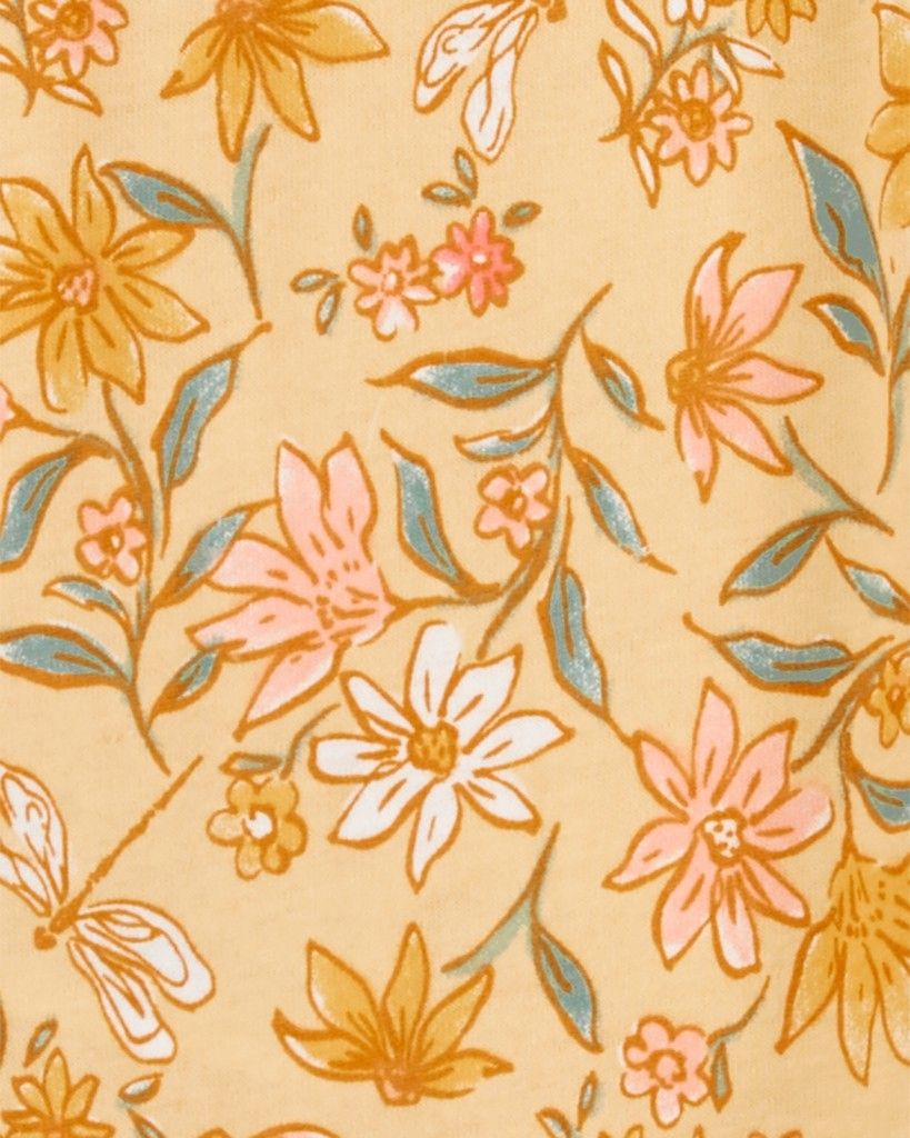CARTER'S Overal bez nožiček kr. rukáv Yellow Floral holka 12m - obrázek 3