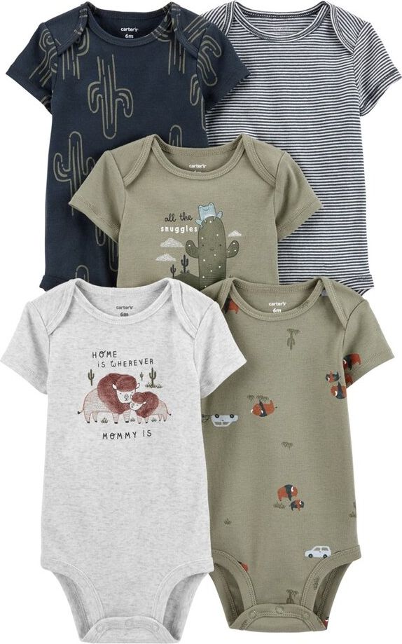CARTER'S Body krátký rukáv Cactus & Buffalo kluk 5ks 9m - obrázek 1