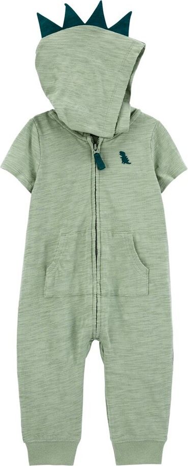 CARTER'S Overal na zip bez nožiček kr. rukáv Green Dino kluk 6m - obrázek 1