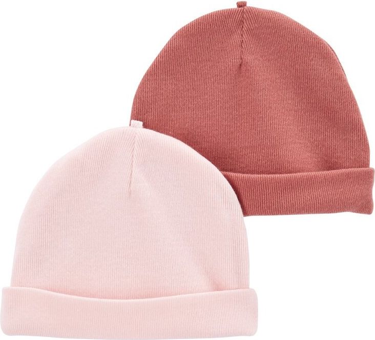CARTER'S Čepice Pink & Red holka 2ks 0-3m - obrázek 1