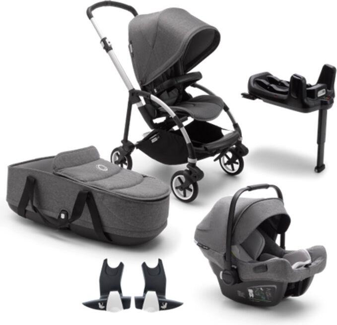 BUGABOO Bee 6 complete ALU/Grey-Grey Melange + korba, autosedačka, Isofix základna, adaptéry - obrázek 1