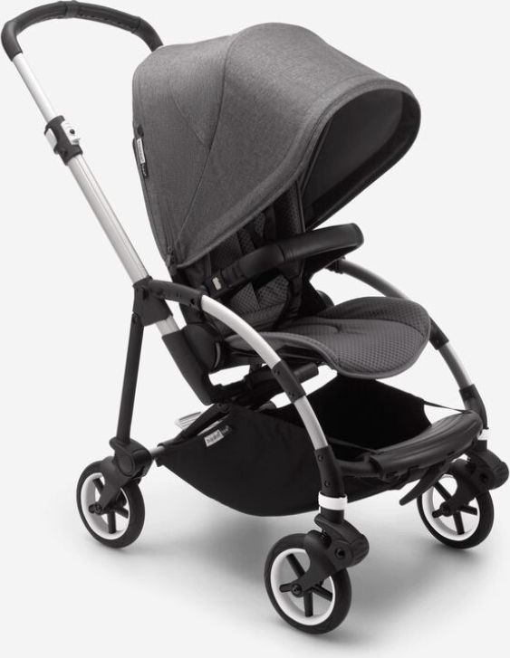 BUGABOO Bee 6 complete ALU/Grey-Grey Melange + hluboká korba, autosedačka, adaptéry na autosedačku - obrázek 2