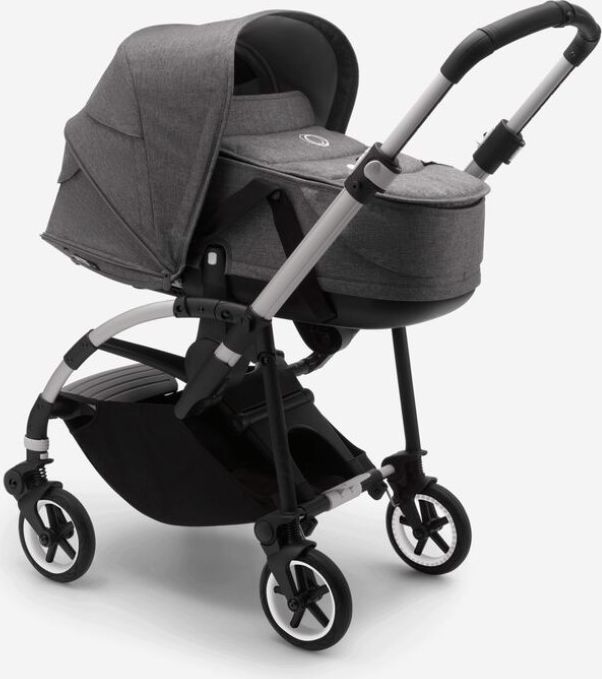 BUGABOO Bee 6 complete ALU/Grey-Grey Melange + hluboká korba, autosedačka, adaptéry na autosedačku - obrázek 5