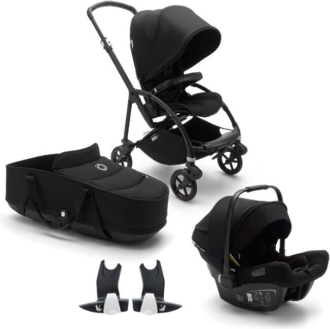 BUGABOO Bee 6 complete Black/Black-Black + hluboká korba, autosedačka, adaptéry na autosedačku - obrázek 1