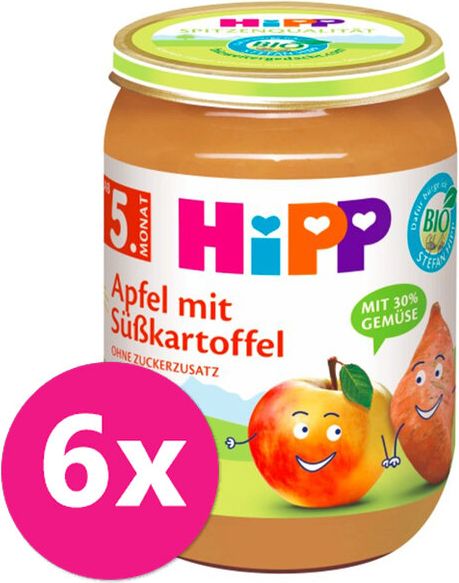 HiPP BIO Jablko s batáty od uk. 4. 6. měsíce 6 x 190 g - obrázek 1