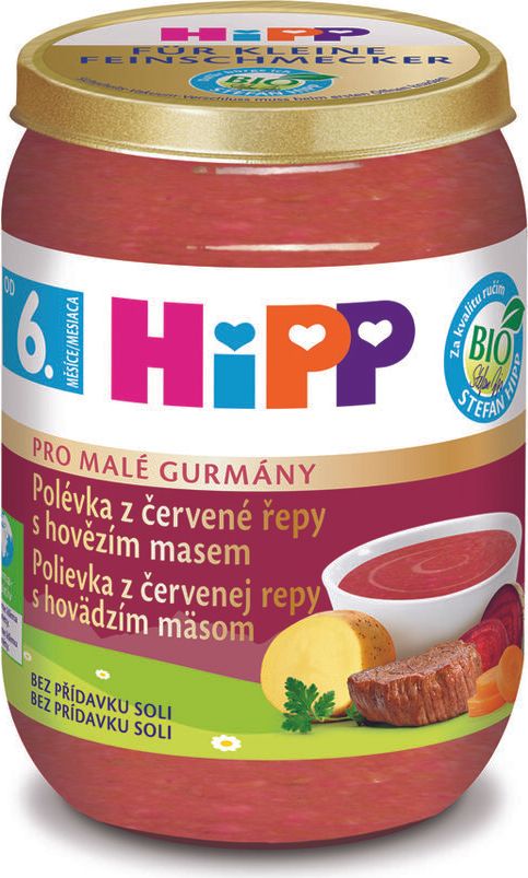 HiPP BIO Polévka z červené řepy s hovězím masem od 6. měsíce, 190 g - obrázek 1