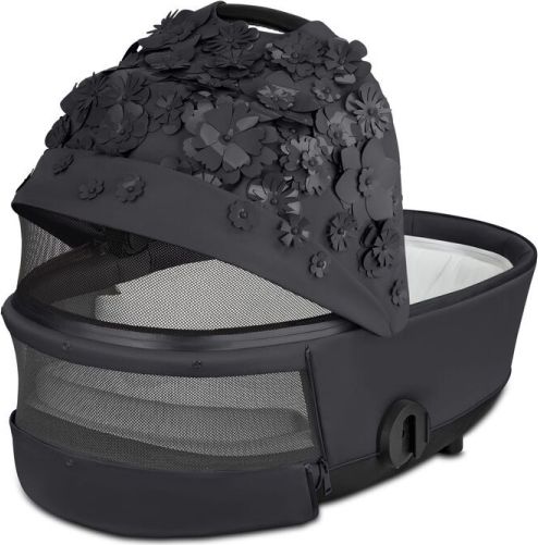 CYBEX Kočárek kompletní Priam Matt Black + seat pack + lux carry cot Flowers Dark Grey - obrázek 4