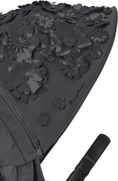CYBEX Kočárek kompletní Priam Matt Black + seat pack + lux carry cot Flowers Dark Grey - obrázek 6
