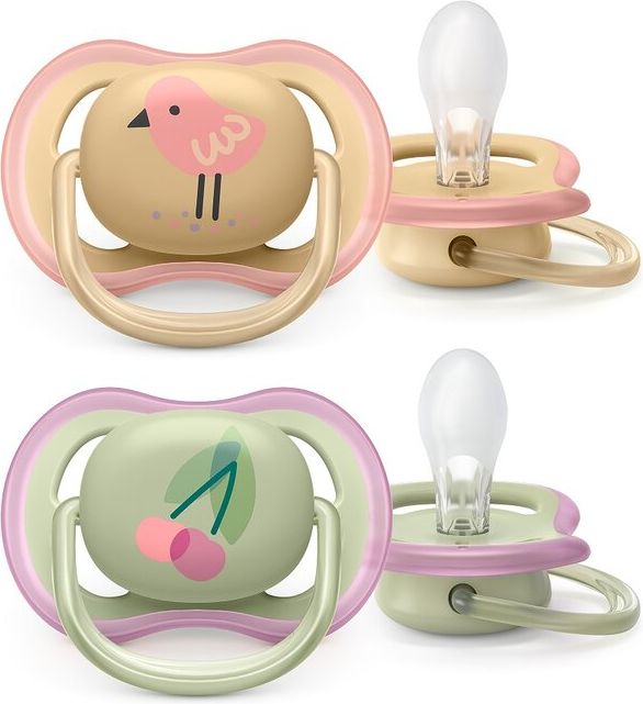Philips AVENT Šidítko Ultra air Obrázek 0-6m dívka (třešeň), 2 ks - obrázek 1