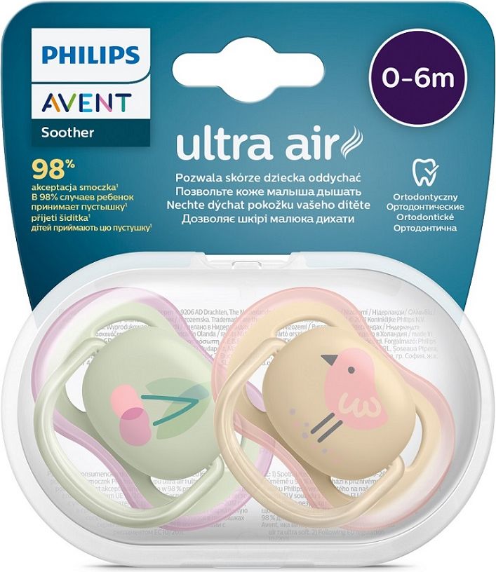 Philips AVENT Šidítko Ultra air Obrázek 0-6m dívka (třešeň), 2 ks - obrázek 3