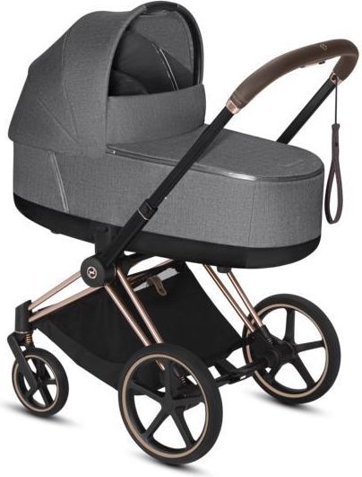 CYBEX Kočárek Priam podvozek Matt Black + lux carry cot Manhattan Grey - obrázek 6