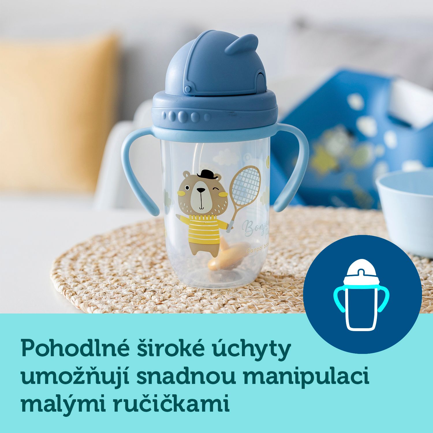 CANPOL BABIES Hrneček nevylévací se slámkou a závažím 270 ml Bonjour Paris růžový, 6m+ - obrázek 13