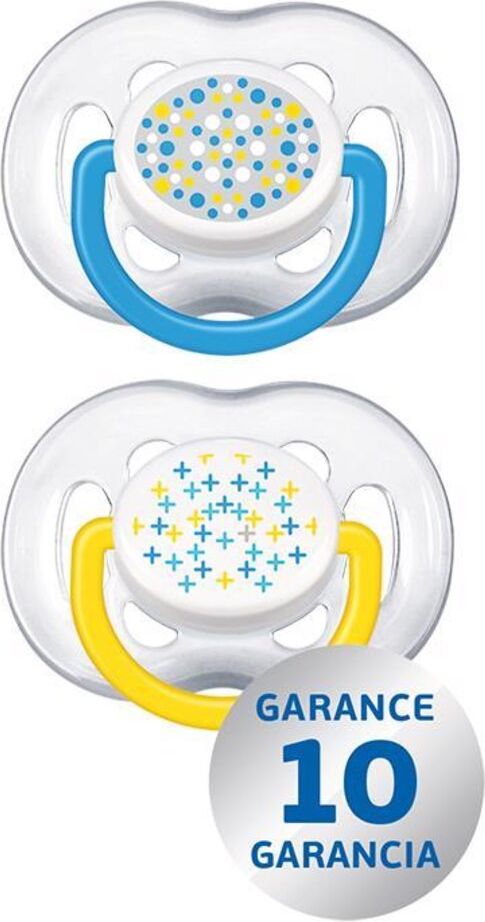 Philips AVENT Šidítko Sensitive Fantazie 6-18m bez BPA, 2 ks - žlutá/modrá - obrázek 1