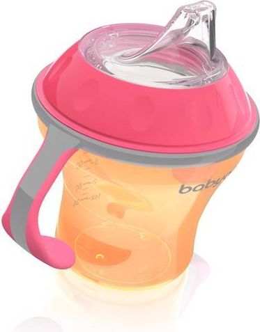 BABYONO Hrnek netekoucí s měkkým náustkem Natural nursing 180 ml oranžový - obrázek 3