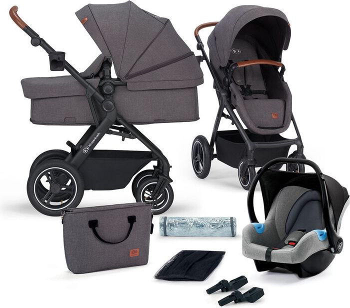 KINDERKRAFT Kočárek kombinovaný B-tour Lite 3v1 Dark Grey - obrázek 1