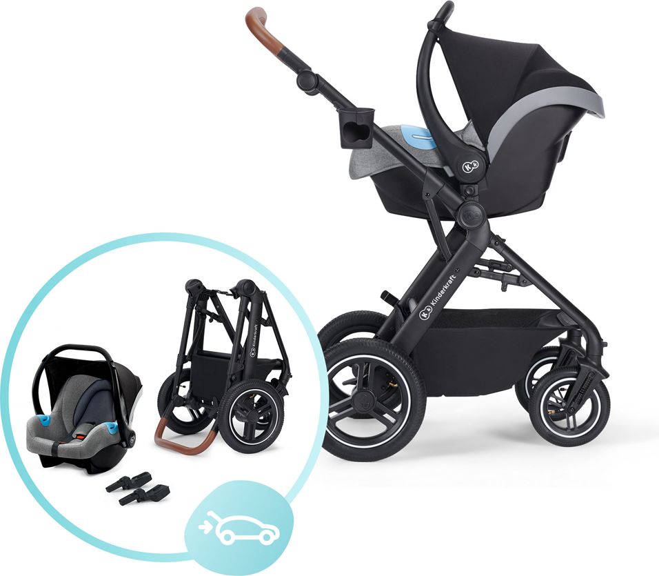 KINDERKRAFT Kočárek kombinovaný B-tour Lite 3v1 Dark Grey - obrázek 17
