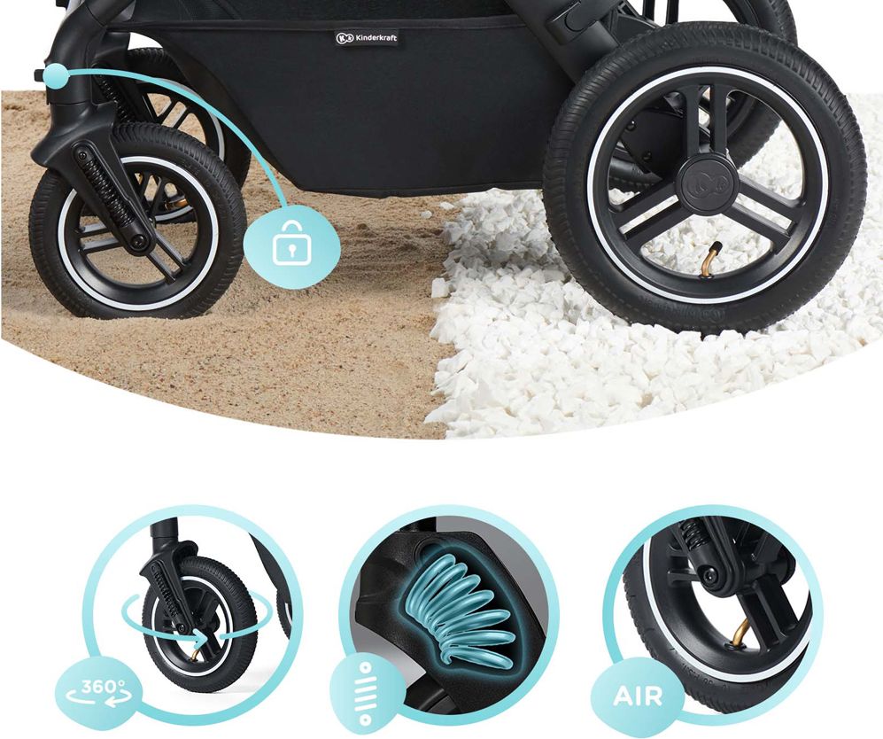 KINDERKRAFT Kočárek kombinovaný B-tour Lite 3v1 Dark Grey - obrázek 18