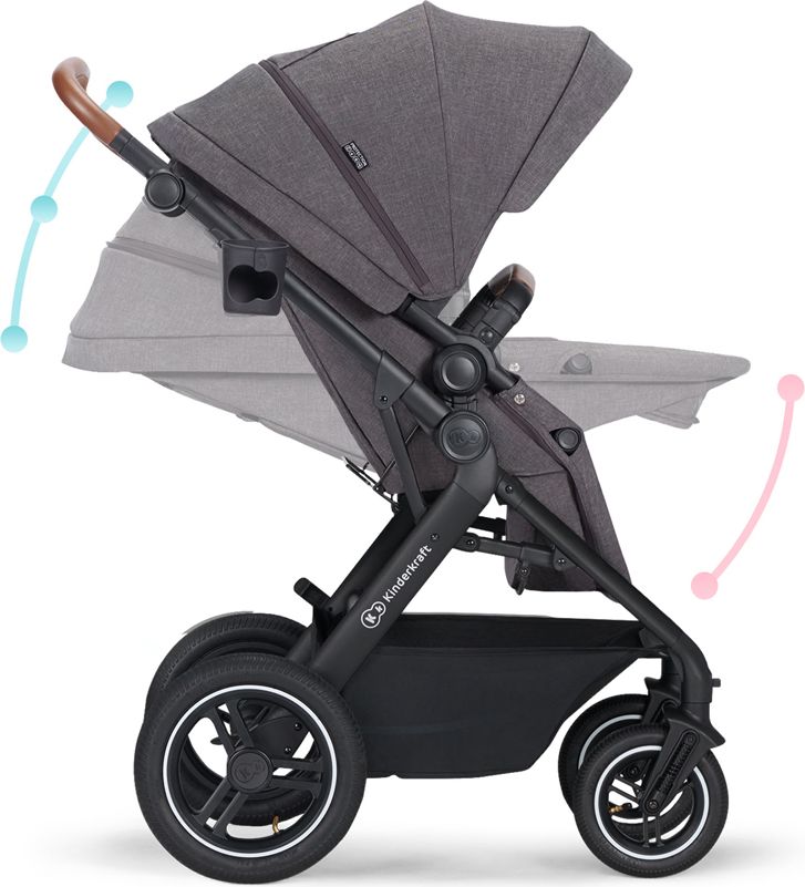 KINDERKRAFT Kočárek kombinovaný B-tour Lite 3v1 Dark Grey - obrázek 20