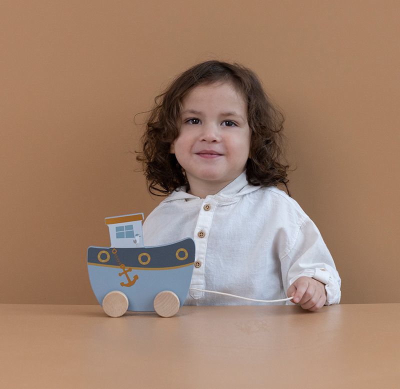 LITTLE DUTCH Lodička tahací Námořnický záliv - obrázek 5