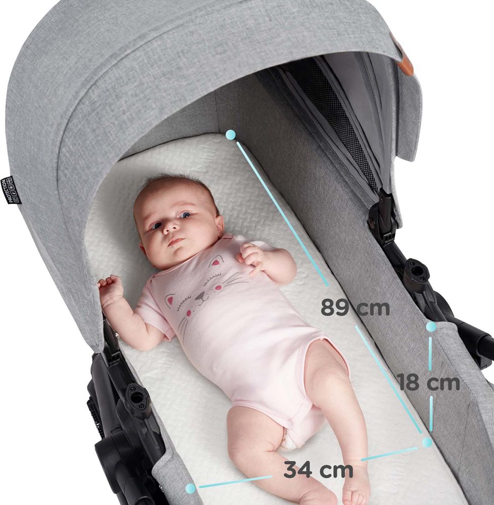 KINDERKRAFT Kočárek kombinovaný B-tour Lite 3v1 Light Grey - obrázek 16