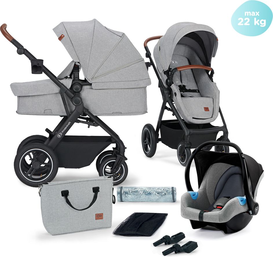 KINDERKRAFT Kočárek kombinovaný B-tour Lite 3v1 Light Grey - obrázek 34