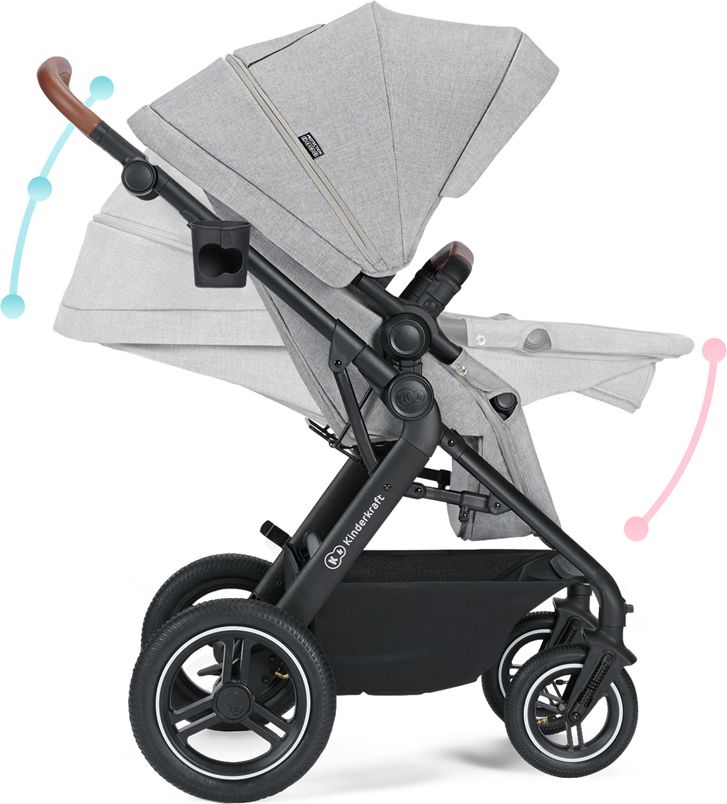 KINDERKRAFT Kočárek kombinovaný B-tour Lite 3v1 Light Grey - obrázek 39