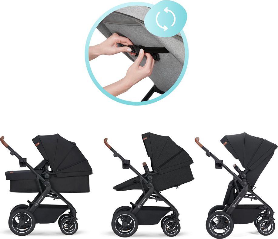 KINDERKRAFT Kočárek kombinovaný B-tour Lite 3v1 Black - obrázek 32
