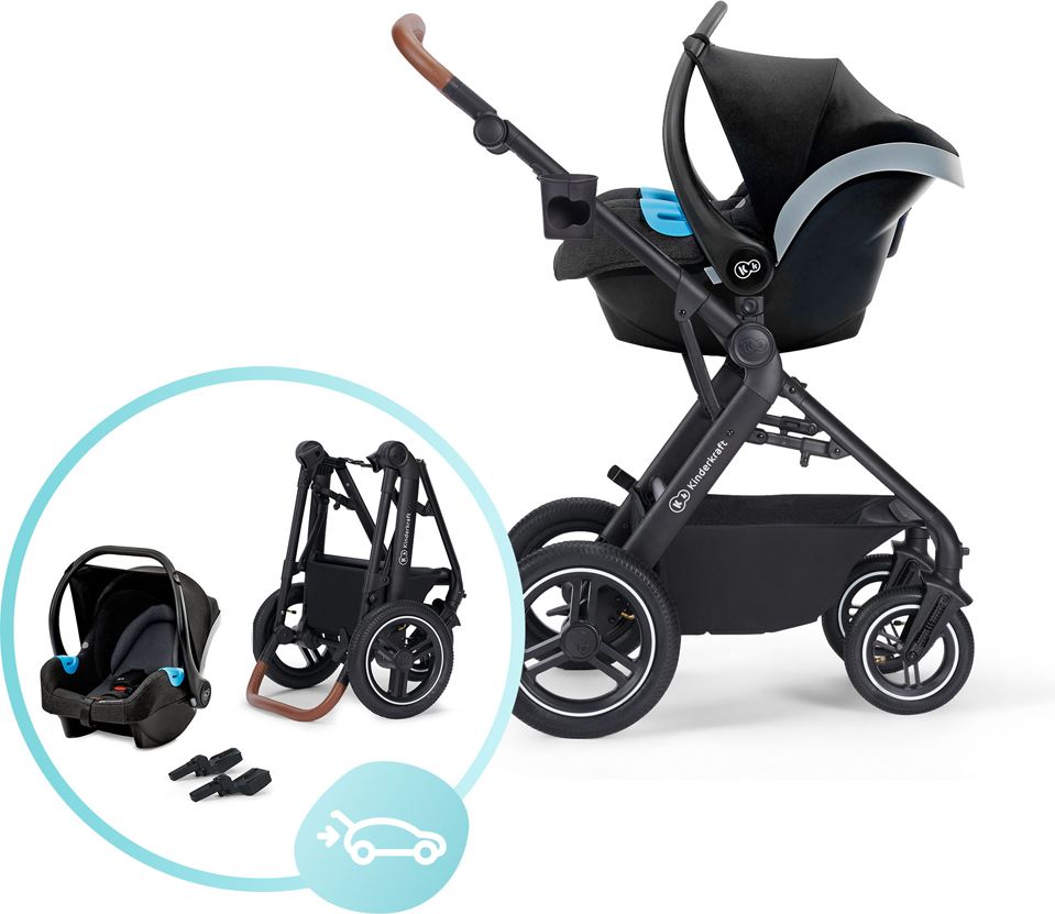 KINDERKRAFT Kočárek kombinovaný B-tour Lite 3v1 Black - obrázek 33